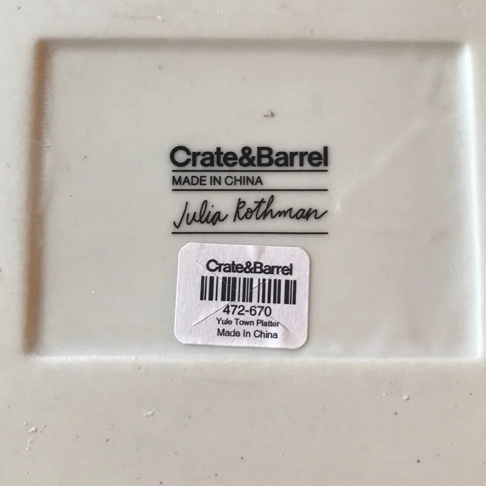 Crate & Barrel Yule Town Platter